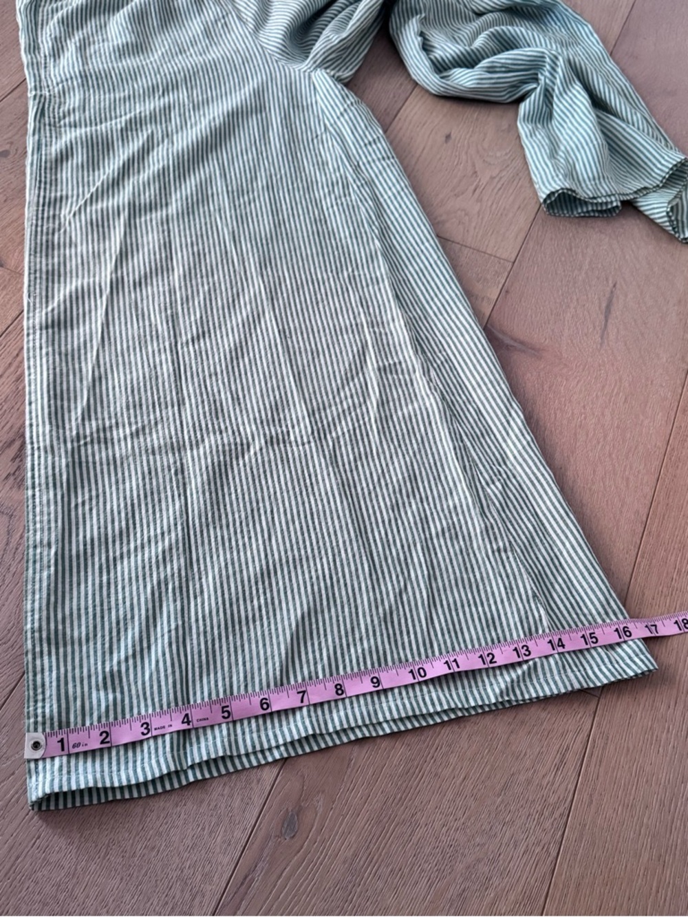 Onia Wide Leg Drawstring Pant Green White Stripe Size Large - Picture 7 of 7